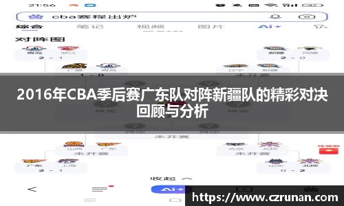 2016年CBA季后赛广东队对阵新疆队的精彩对决回顾与分析